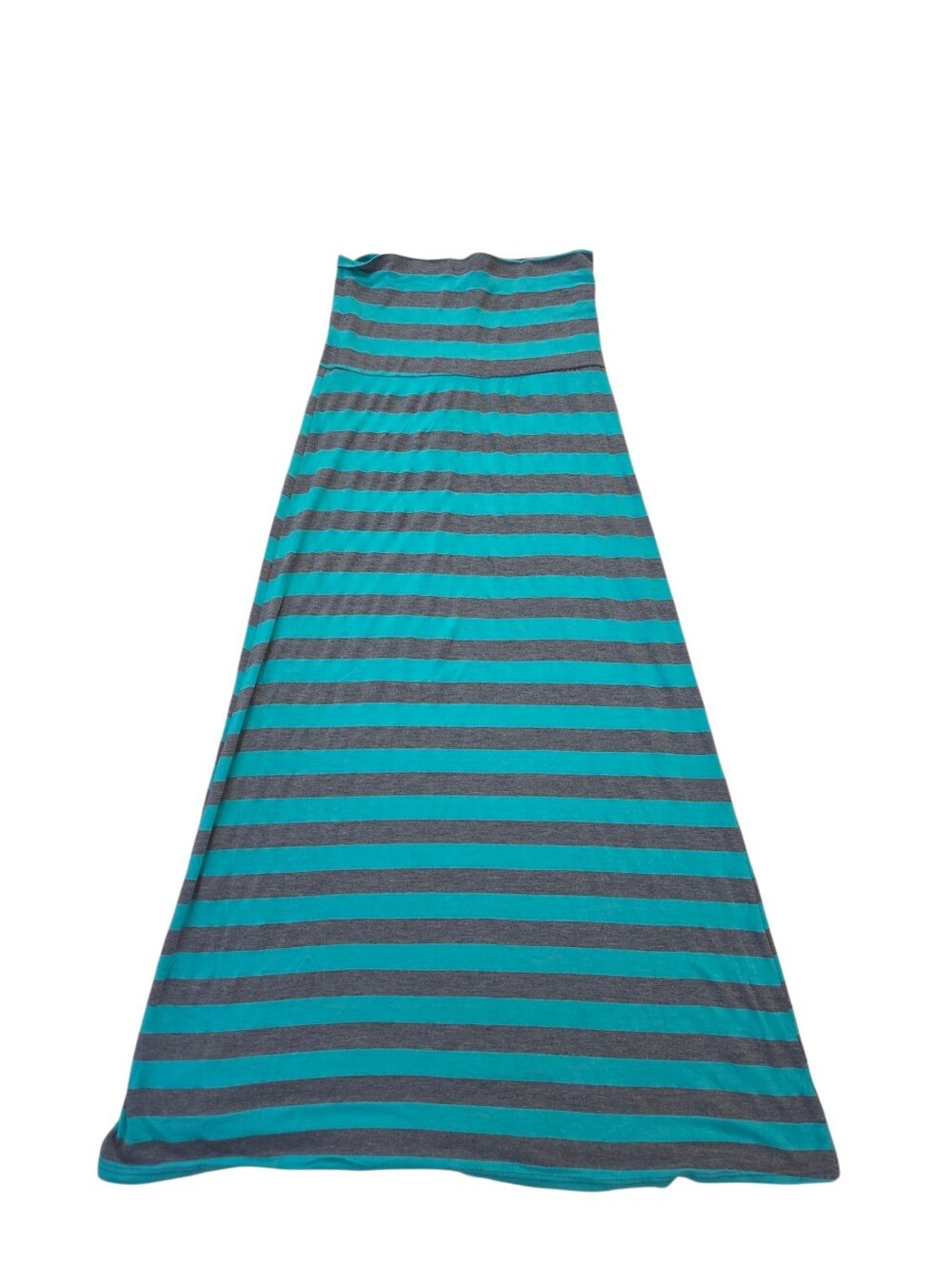 Lavish turquoise/charcoal stripe maxi skirt, M. EUC.